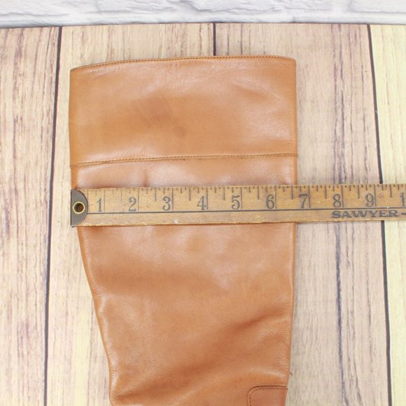 Michael Kors St15h Brown Zip-up Knee High Lined Leather Boots Size 6.5 M - Picture 9 of 13